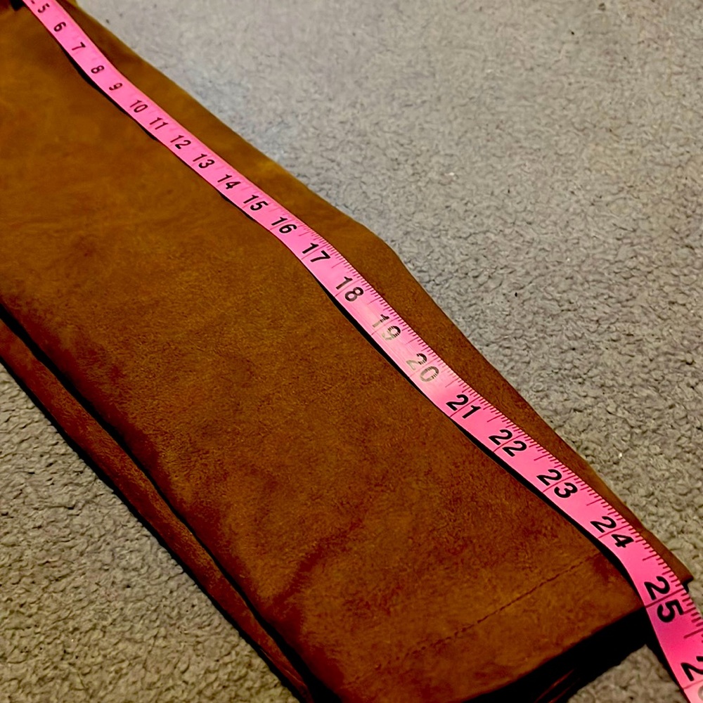 Tan Suede motorcycle cross body zip jacket/blazer. Soft inside lining